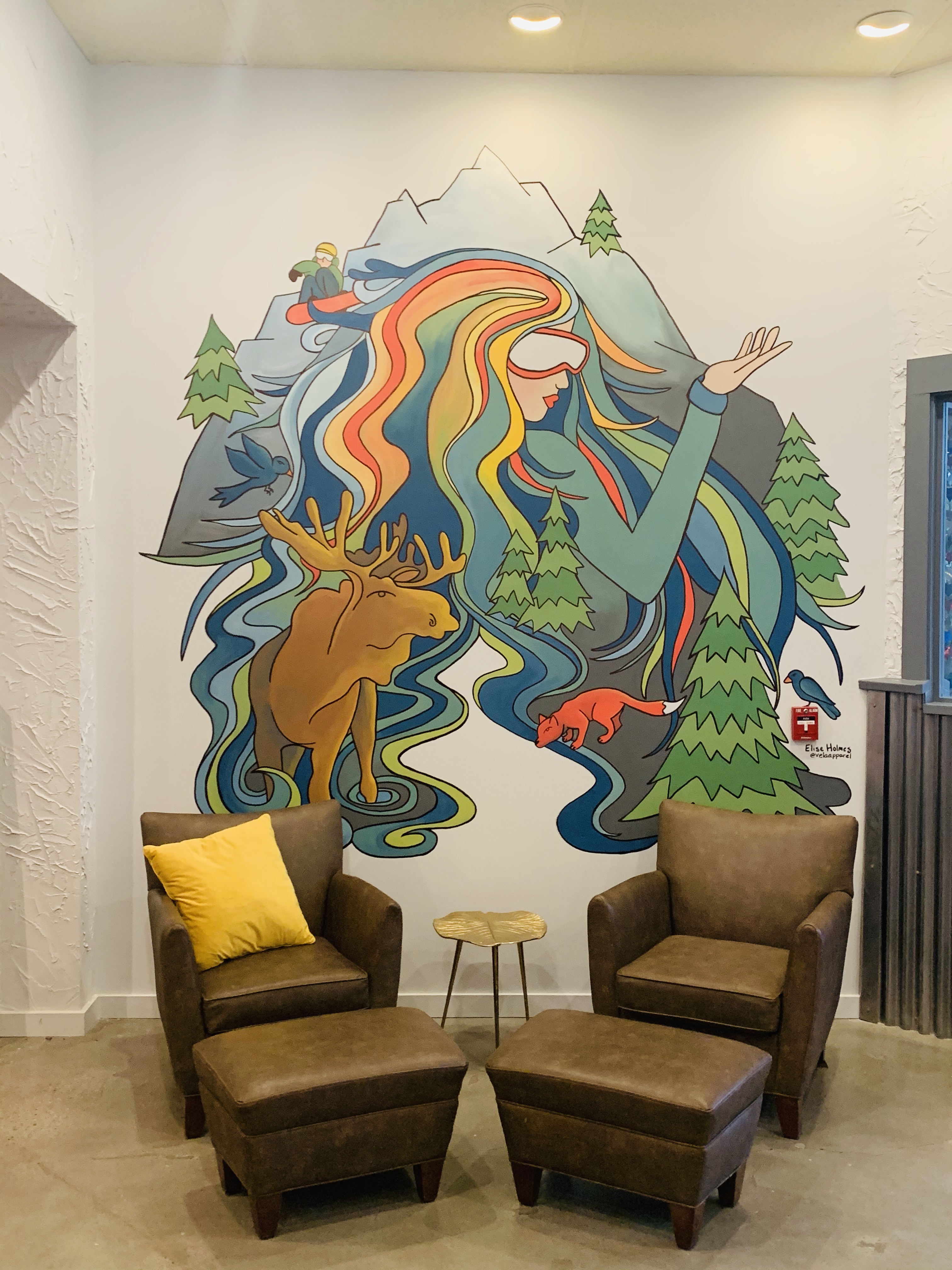 The vibrant and social community lounge area at Cohabit.